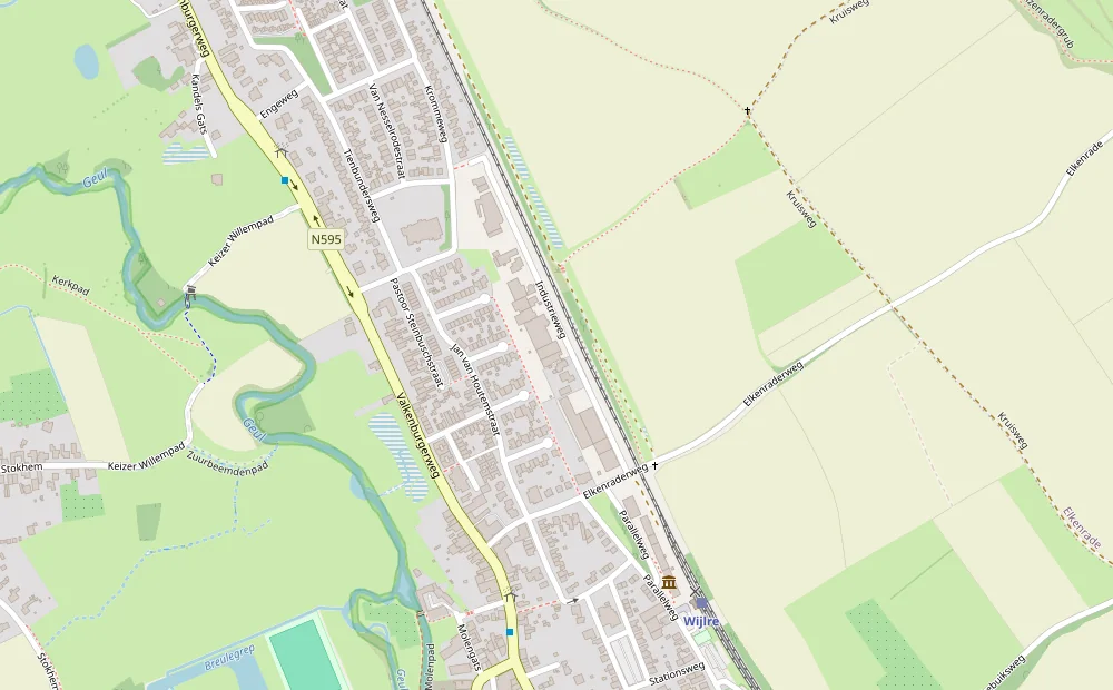 Kaart van Wijlre met de locatie van Auto Keulders aan de Industrieweg